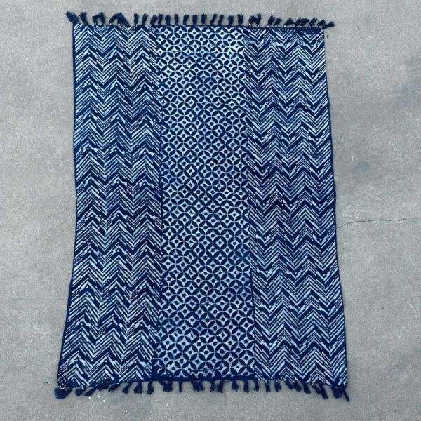 bG9jYWw6Ly9tZWRpYS85Ry9HRS82MFIzMEMxRzZSV0tHRTlHL2I0YmE1NWQ2LmpwZWc.jpg Namoona Waves Handmade Indigo Throw – 170 x 120 cm