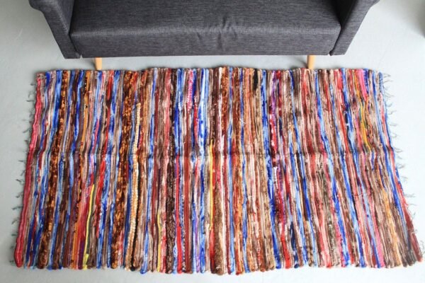 bG9jYWw6Ly9tZWRpYS85SC8wQy82MFIzMEMxRzZHVjMwQzlILzc5YTdkOTM1LmpwZWc.jpg Large Recycled Cotton Rag Rug – 105 x 185 cm