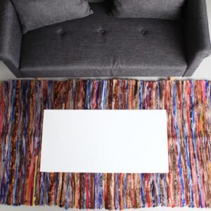 bG9jYWw6Ly9tZWRpYS85Si8wQy82MFIzMEMxRzZHVjMwQzlKL2U5ODg0ZTdmLmpwZWc.jpg Large Recycled Cotton Rag Rug – 105 x 185 cm