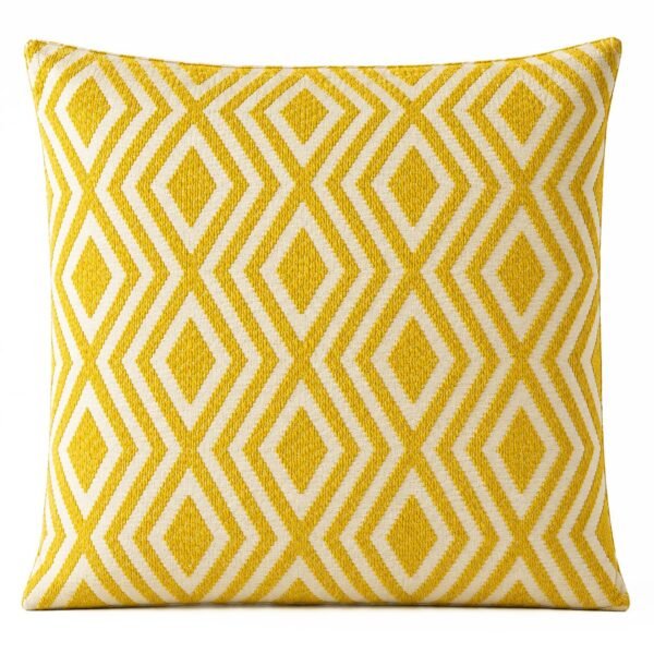 Mustard Diamonds Cushion Cover – 60 x 60 cm