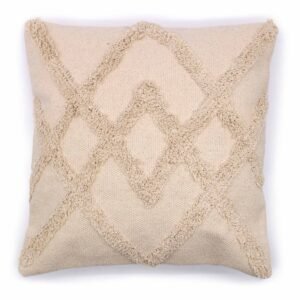 bG9jYWw6Ly9tZWRpYS85Ti80RC82MFIzMEMxRzZSVks0RDlOLzA0NmVmMmRlLmpwZWc.jpg Cream Criss-Cross Cushion Cover – 45 x 45 cm
