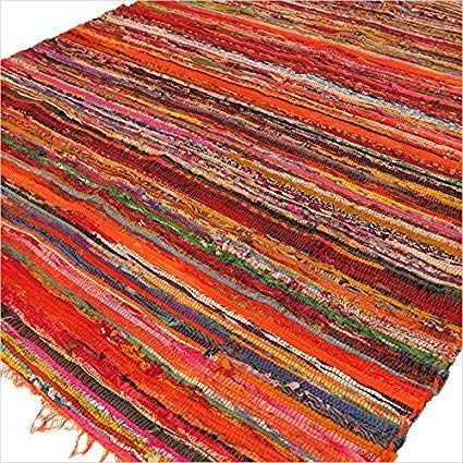 bG9jYWw6Ly9tZWRpYS85Ti80RS82MFIzMEMxRzZNVzM0RTlOLzRmOTVhMTAyLmpwZWc.jpg Orange Luxury Rag Rug – 152 x 90 cm