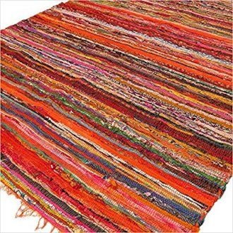 bG9jYWw6Ly9tZWRpYS85UC80RS82MFIzMEMxRzZNVzM0RTlQLzQ3YmU4NDVkLmpwZWc.jpg Orange Luxury Rag Rug – 152 x 90 cm