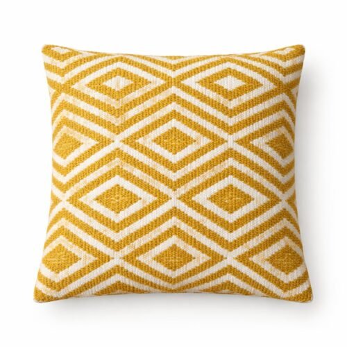 Mustard Diamonds cushion cover, 45 x 45 cm