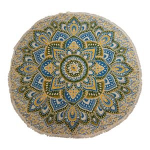 Yellow & Blue Mandala Cotton Wall Hanging – 180 cm