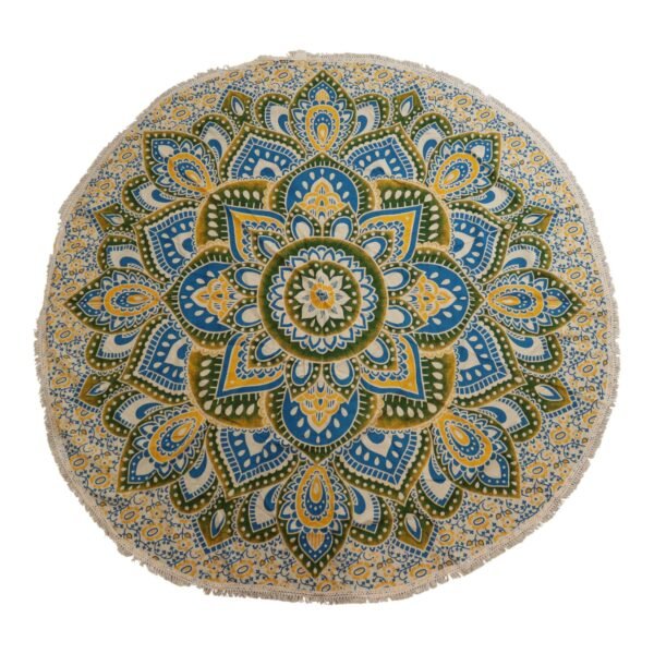 Yellow & Blue Mandala Cotton Wall Hanging – 180 cm