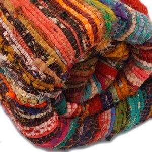 bG9jYWw6Ly9tZWRpYS85Uy80RS82MFIzMEMxRzZNVzM0RTlTL2YwNzc1ZmY4LmpwZWc.jpg Orange Luxury Rag Rug – 152 x 90 cm