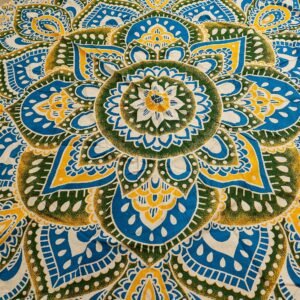 Yellow & Blue Mandala Cotton Wall Hanging – 180 cm