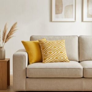 Mustard Diamonds Cushion Cover – 45 x 45 cm
