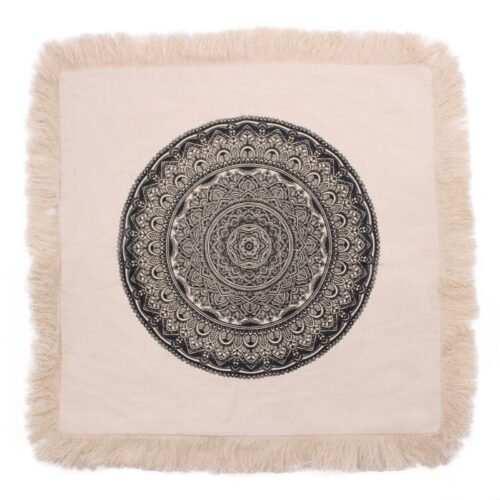 bG9jYWw6Ly9tZWRpYS8xRy9KRC82MFIzMEMxRzZSVDNKRDFHLzAxMmNmNjE2LmpwZWc.jpg Black Traditional Mandala cushion cover, 60 x 60 cm