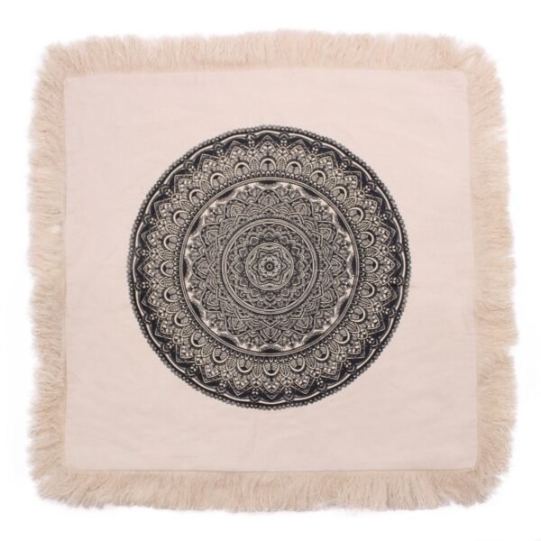 bG9jYWw6Ly9tZWRpYS8xRy9KRC82MFIzMEMxRzZSVDNKRDFHLzAxMmNmNjE2LmpwZWc.jpg Black Traditional Mandala cushion cover, 60 x 60 cm