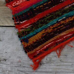 bG9jYWw6Ly9tZWRpYS8xSC82Qy82MFIzMEMxRzZNVzM2QzFIL2IzMDlmMGY3LmpwZWc.jpg Orange Luxury Rag Rug – 152 x 90 cm