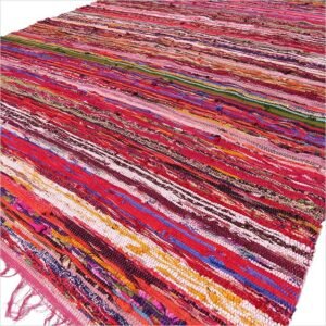 Red Luxury Rag Rug – 150 x 90 cm