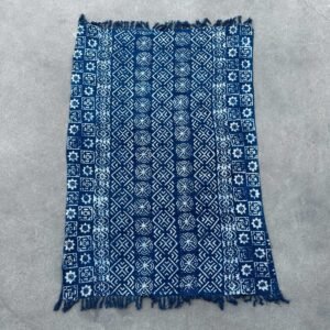 bG9jYWw6Ly9tZWRpYS8xSi9HRS82MFIzMEMxRzZSV0tHRTFKLzliOGQyZTE2LmpwZWc.jpg Handmade Indigo Throw - 170x120cm - Desi Stripes