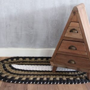 bG9jYWw6Ly9tZWRpYS8xSy8yQy82MFIzMEMxRzZSVDMyQzFLLzBiYjdjN2RlLmpwZWc.jpg Oval Seagrass Black, White & Tan - Classic - 60x120cm