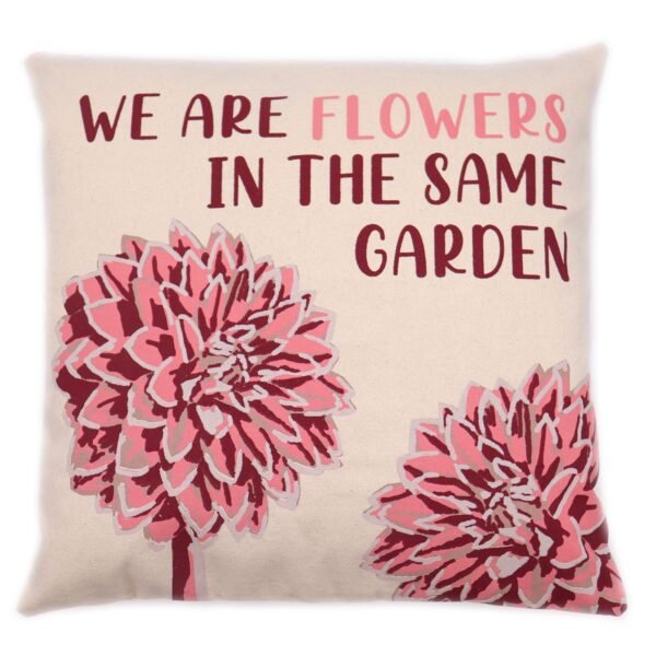 bG9jYWw6Ly9tZWRpYS8xSy9DRS82MFIzMEMxRzZSU0tDRTFLL2FiOTkzODk1LmpwZWc.jpg We Are Flowers Printed Cotton Cushion Cover – Olive, Pink & Natural