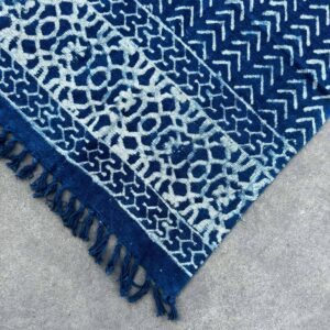 bG9jYWw6Ly9tZWRpYS8xTi9HRS82MFIzMEMxRzZSV0tHRTFOLzcwM2RlODhjLmpwZWc.jpg Seedha Arrows Handmade Indigo Throw – 170 x 120 cm
