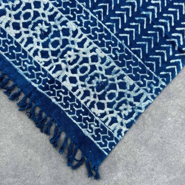 bG9jYWw6Ly9tZWRpYS8xTi9HRS82MFIzMEMxRzZSV0tHRTFOLzcwM2RlODhjLmpwZWc.jpg Seedha Arrows Handmade Indigo Throw – 170 x 120 cm