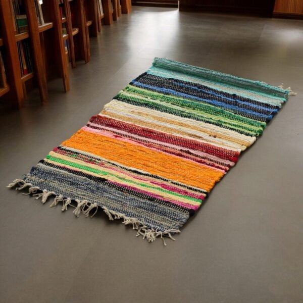 bG9jYWw6Ly9tZWRpYS8xTi9KRC82MFIzMEMxRzZSV0tKRDFOLzA1YjdiYjA1LmpwZWc.jpg Rainbow Rag Rug – 150 x 90 cm