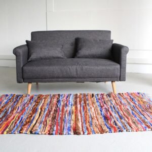 bG9jYWw6Ly9tZWRpYS8xUS8wQy82MFIzMEMxRzZHVjMwQzFRL2U5YTE2OTFmLmpwZWc.jpg Large Recycled Cotton Rag Rug – 105 x 185 cm