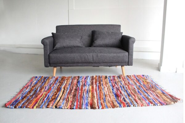 bG9jYWw6Ly9tZWRpYS8xUS8wQy82MFIzMEMxRzZHVjMwQzFRL2U5YTE2OTFmLmpwZWc.jpg Large Recycled Cotton Rag Rug – 105 x 185 cm