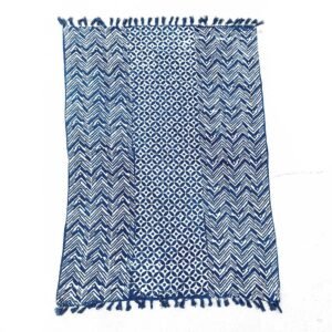 bG9jYWw6Ly9tZWRpYS8xUi9HRS82MFIzMEMxRzZSV0tHRTFSLzIyYjkwNDIzLmpwZWc.jpg Namoona Waves Handmade Indigo Throw – 170 x 120 cm