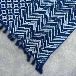 bG9jYWw6Ly9tZWRpYS8xUy9HRS82MFIzMEMxRzZSV0tHRTFTLzc4YTBmZGFiLmpwZWc.jpg Handmade Indigo Throw - 170x120cm - Namoona Waves