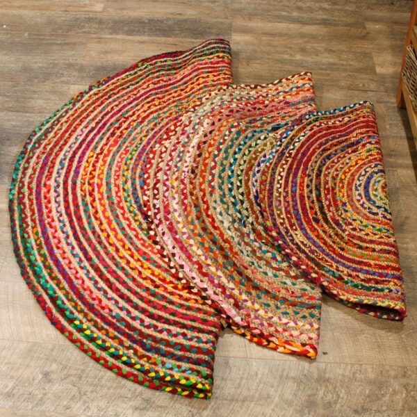 bG9jYWw6Ly9tZWRpYS9IRy84Qy82MFIzMEMxRzZNVzM4Q0hHLzZkNjI3NjVlLmpwZWc-2.jpg Round Jute & Recycled Cotton Rug – 120 cm