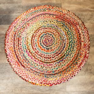 bG9jYWw6Ly9tZWRpYS9ISy84Qy82MFIzMEMxRzZNVzM4Q0hLLzcwYmYxYmQ2LmpwZWc.jpg Round Jute and Recycled Cotton Rug - 120 cm