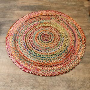 bG9jYWw6Ly9tZWRpYS9ITS84Qy82MFIzMEMxRzZNVzM4Q0hNLzNmZDE3NmZjLmpwZWc.jpg Round Jute & Recycled Cotton Rug – 120 cm