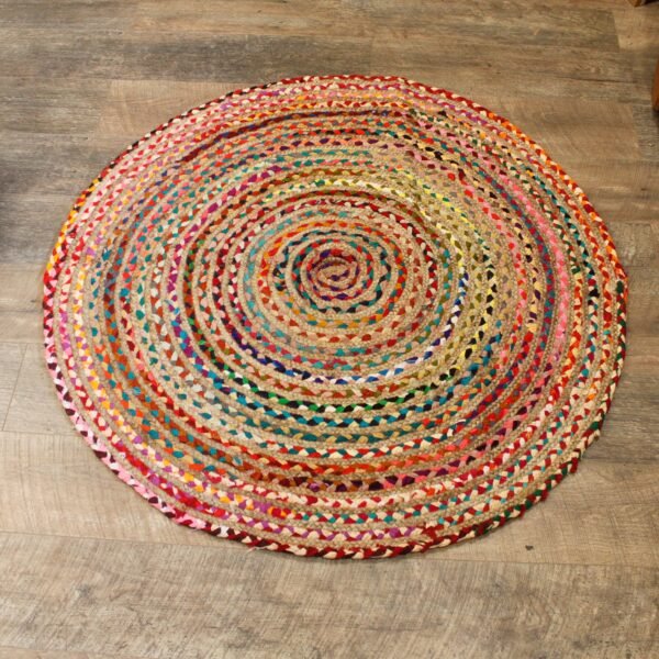 bG9jYWw6Ly9tZWRpYS9ITS84Qy82MFIzMEMxRzZNVzM4Q0hNLzNmZDE3NmZjLmpwZWc.jpg Round Jute & Recycled Cotton Rug – 120 cm