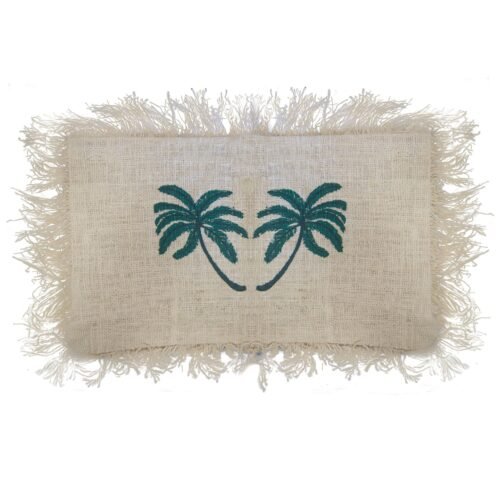 bG9jYWw6Ly9tZWRpYS9ITi80Qy82MFIzMEMxRzZSVDM0Q0hOLzgzODE1M2E3LmpwZWc.jpg Palm Tree linen lumbar cushion cover with fringe, 30 x 50 cm