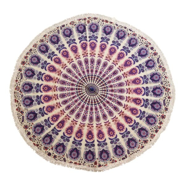 bG9jYWw6Ly9tZWRpYS9IUC80Qy82MFIzMEMxSjY0U0s0Q0hQLzliNTczODMwLmpwZw.jpg Peacock Purple Mandala Cotton Wall Hanging – 130 cm