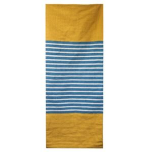 Yellow & Blue Indian Cotton Rug – 70 x 170 cm