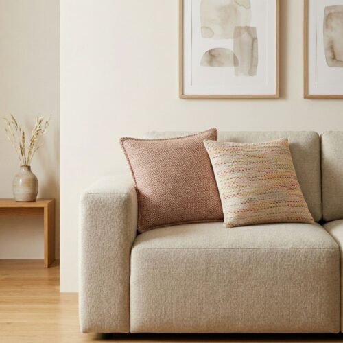 Burgundy Squares cushion cover, 45 x 45 cm