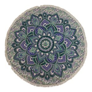 bG9jYWw6Ly9tZWRpYS9TSC80Qy82MFIzMEMxSjY0U0s0Q1NIL2Q2MTVjNGRlLmpwZw.jpg Small Mandala Roundie Cotton Art (130cm) - Teal & Blue