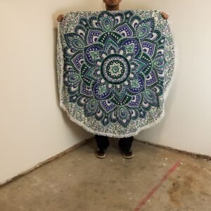 bG9jYWw6Ly9tZWRpYS9TSi80Qy82MFIzMEMxSjY0U0s0Q1NKL2Q3ODJmZGFkLmpwZw.jpg Teal & Blue Mandala Cotton Wall Hanging – 130 cm
