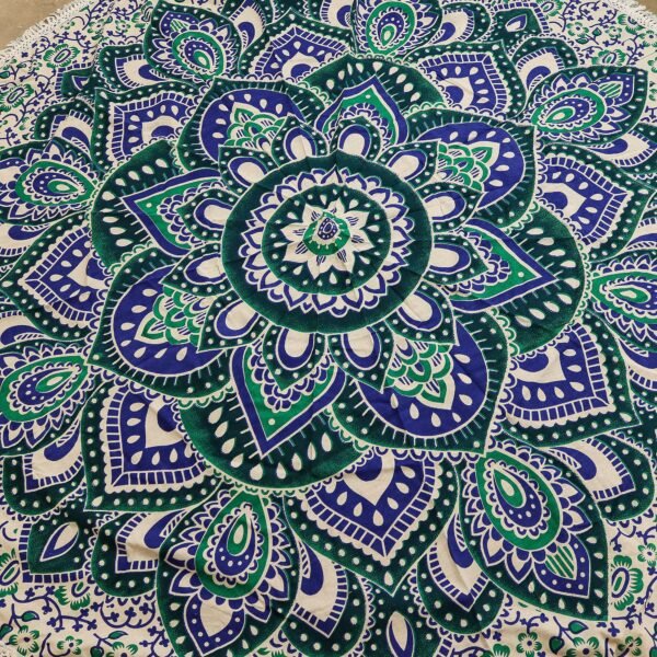 bG9jYWw6Ly9tZWRpYS9TSy80Qy82MFIzMEMxSjY0U0s0Q1NLL2M5YzY0Yzc3LmpwZw.jpg Teal & Blue Mandala Cotton Wall Hanging – 130 cm