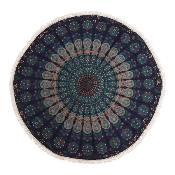 bG9jYWw6Ly9tZWRpYS9TTS80Qy82MFIzMEMxSjY0U0s0Q1NNLzY3OTMzZjZiLmpwZw.jpg Peacock Blue mandala cotton wall hanging, 130 cm