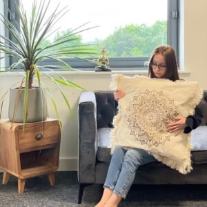 Bronze Lotus Mandala Cushion Cover – 45 x 45 cm
