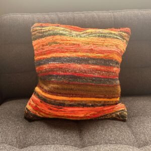 Sunrise Oranges Rag Rug Cushion Cover