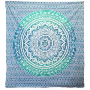 bG9jYWw6Ly9tZWRpYS9TUi9DRC82MFIzMEMxRzZXVDNDRFNSLzI5ZDEyZjcxLmpwZWc.jpg Wall Hanging / Beach Spread - Umrao Mandala - Green
