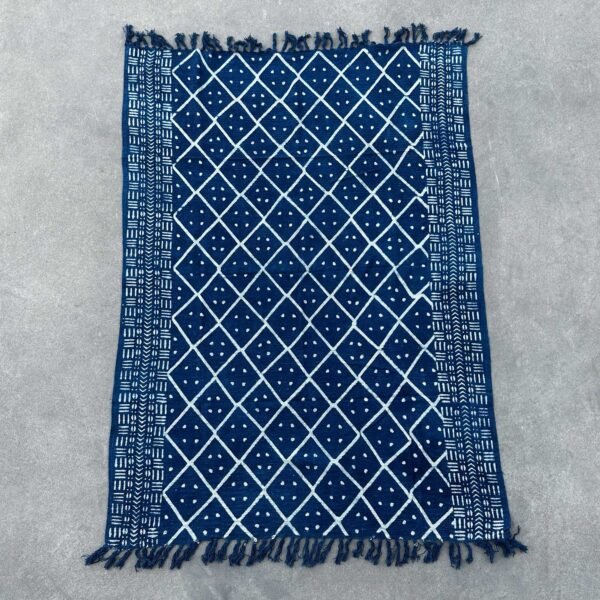 bG9jYWw6Ly9tZWRpYS9TUi9HRC82MFIzMEMxRzZSV0tHRFNSLzc3ZjRhMTUxLmpwZWc.jpg Midnight Heerak Handmade Indigo Throw – 170 x 120 cm