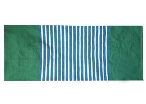 Blue and green Indian cotton rug, 70 x 170 cm