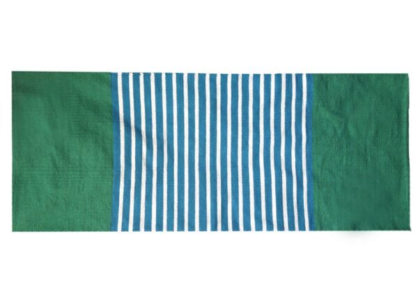 bG9jYWw6Ly9tZWRpYS9TUy80Qy82MFIzMEMxRzZSVks0Q1NTLzgyODdhMjU0LmpwZWc.jpg Blue and green Indian cotton rug, 70 x 170 cm